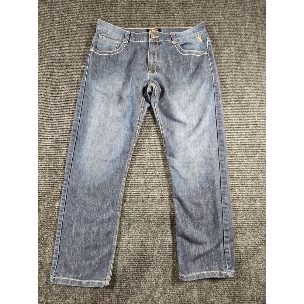 Lions Crest by English Laundry Jeans Men 36x32 Blue Denim 5 Pockets Straight Leg